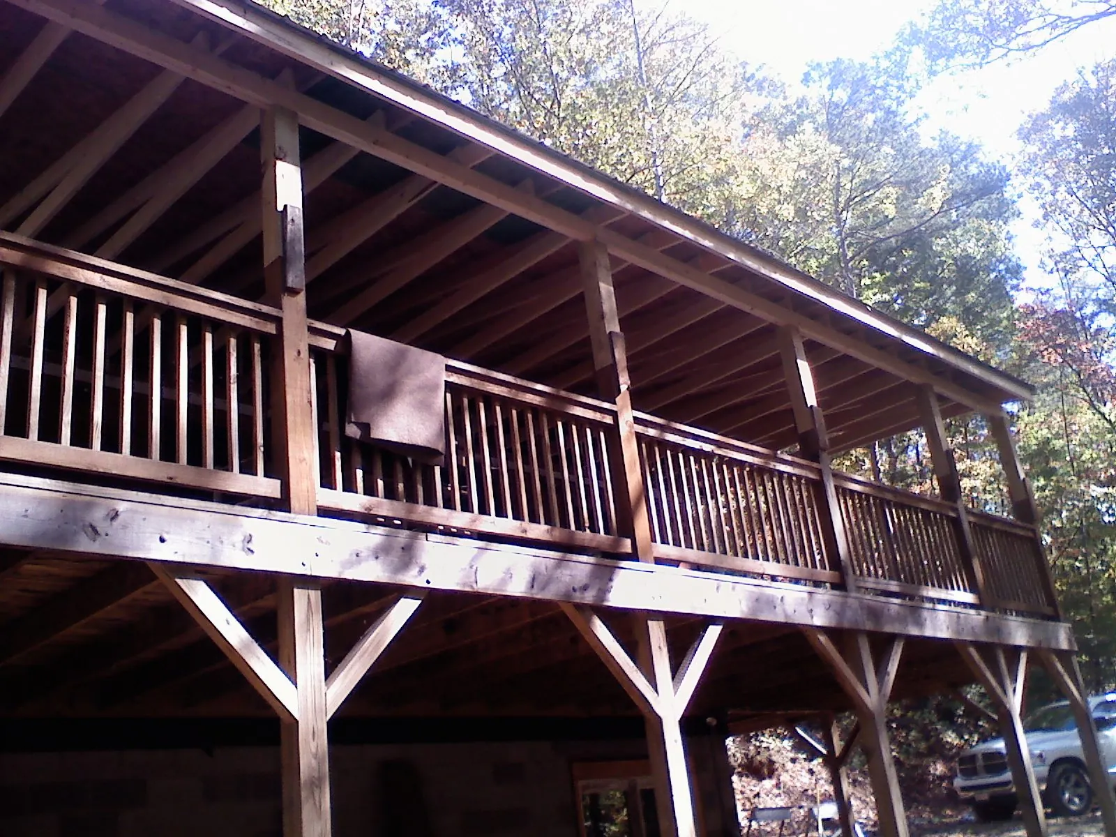 Timber framing under a new elevated porch and deck — Roof Leak Repair in Farmdale by Roofing Brothers